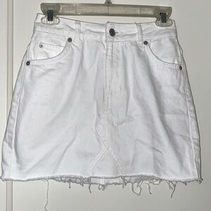 Topshop moto white denim skirt size: 4